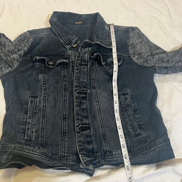 Free people Denim Sweatshirt Sleeve Jacket size S - Picture 7 of 10